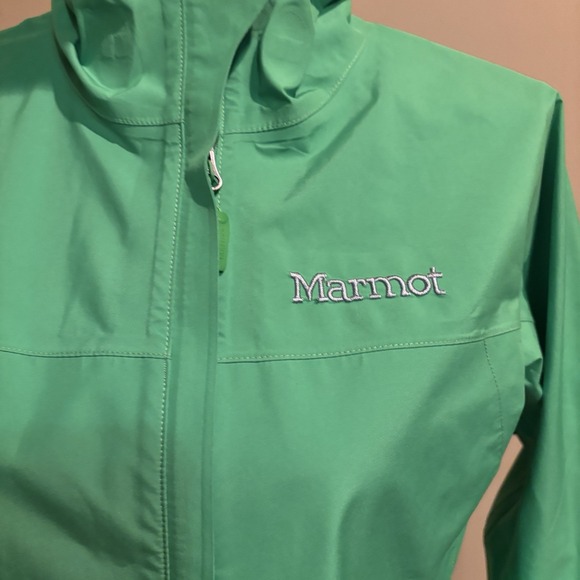 Marmot Women's Minimalist GORE-TEX Rain Jacket Green Hooded Waterproof XS - Picture 5 of 13